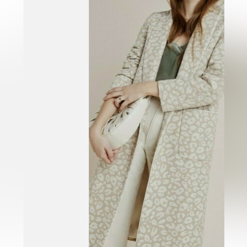 NWT Helene berman for Anthropologie Coat sz 2 leopard jacquard